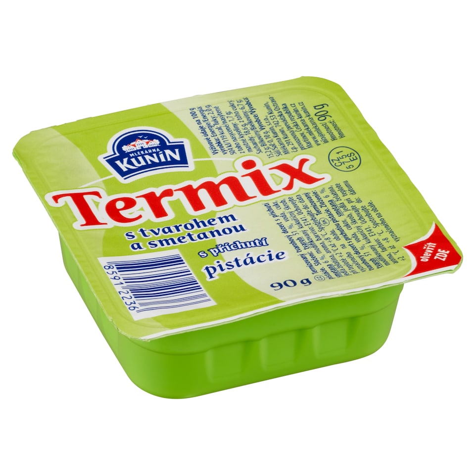 Obrázek 1 pro produkt Mlékárna Kunín Termix s tvarohem a smetanou s příchutí pistácie 90g