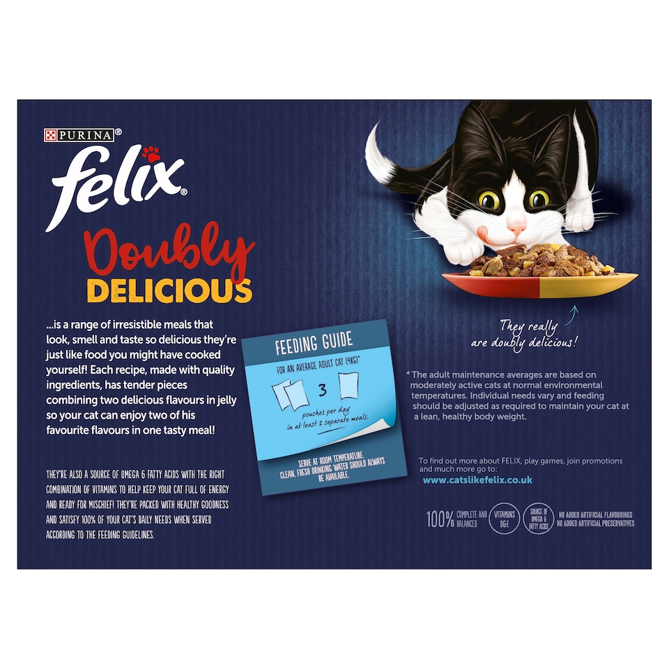 image 1 of Felix Doubly Delicious Cat Food Meaty Selection 12X100g