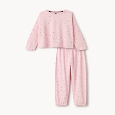 F&F Girls Pure Cotton Polka Dot Pyjama Set in Pink