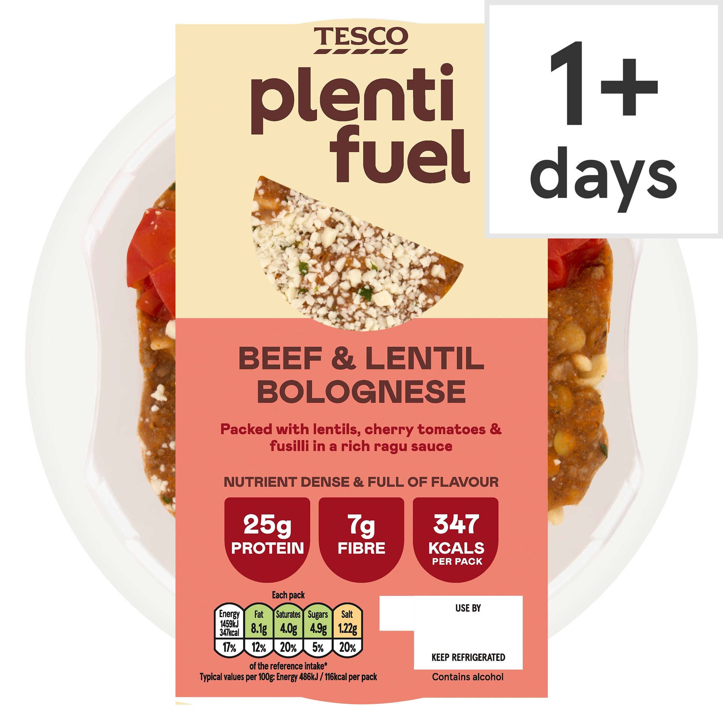 Tesco Plentifuel Beef & Lentil Bolognese 300g