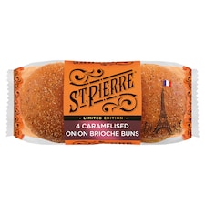 St Pierre 4 Caramelised Onion Brioche Burger Buns Limited Edition