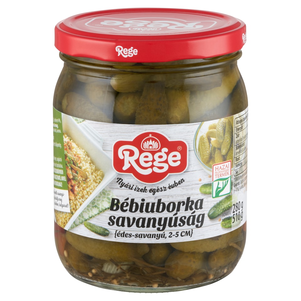 Rege édes-savanyú bébiuborka savanyúság 2-5 cm 510 g  1. kép