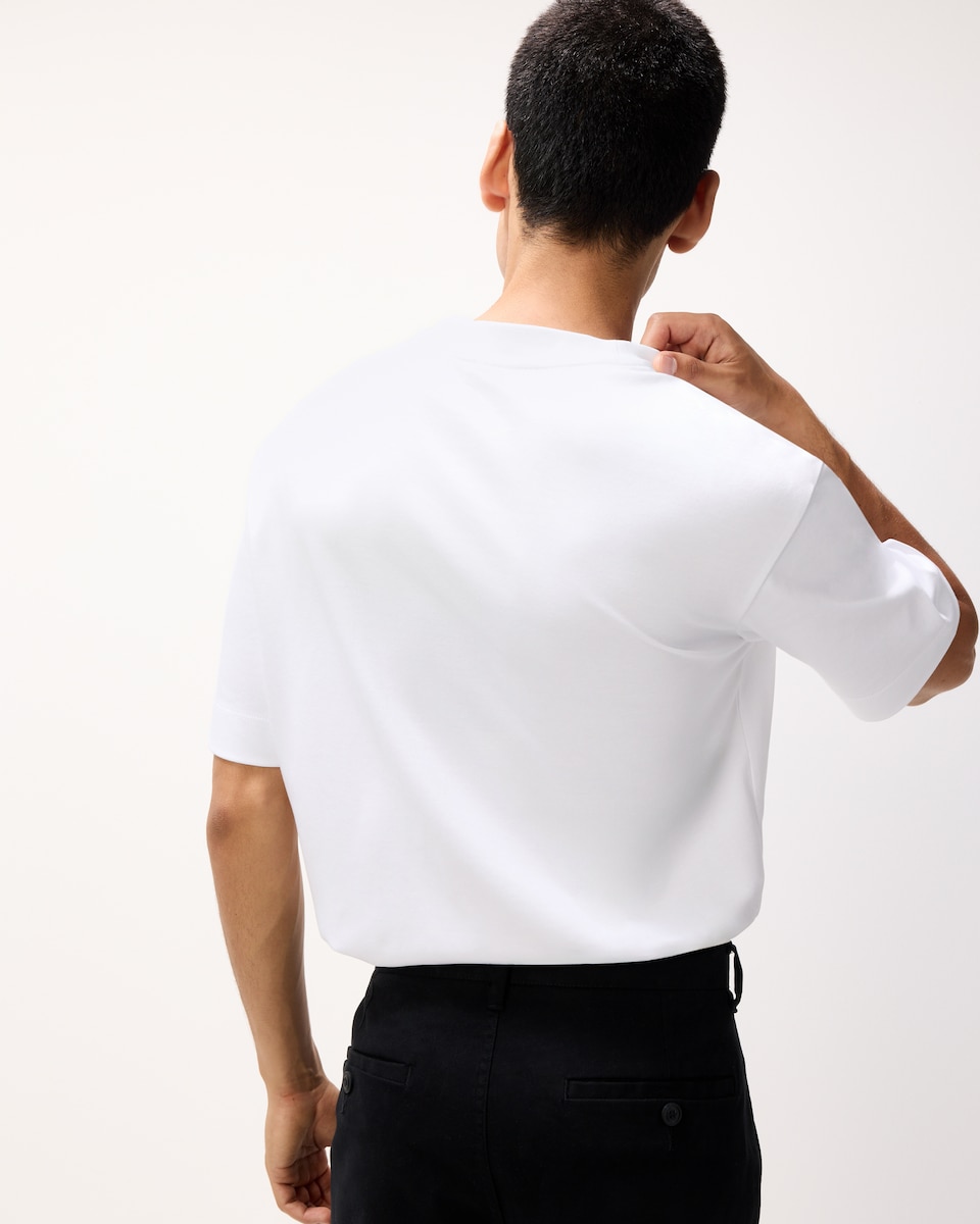 image 1 of F&F Pure Cotton Relaxed Fit T-Shirt in White