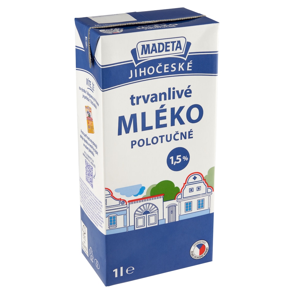 Madeta Jihočeské trvanlivé mléko polotučné 1,5% 1l