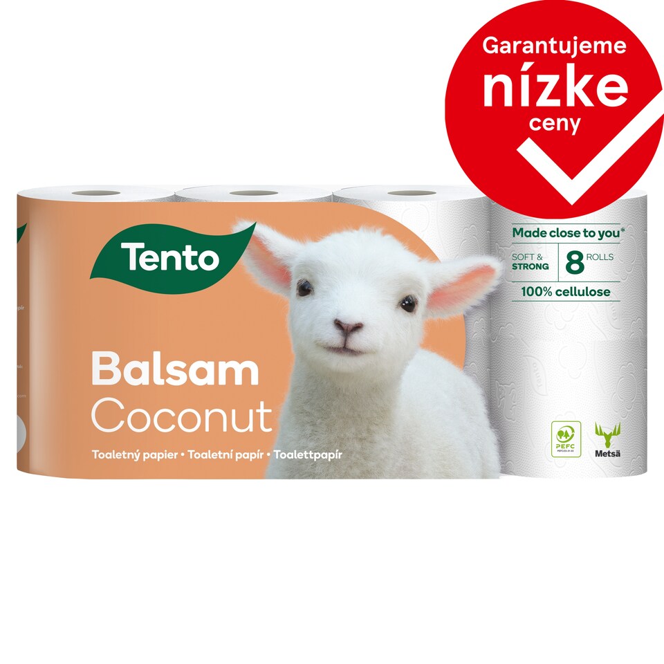 image 1 of Tento Balsam Coconut Toilet Paper 3 Ply 8 Rolls