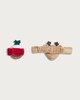 image 2 of F&F Baby 2-Pack Christmas Pudding and Reindeer Wrist Rattles in Multi