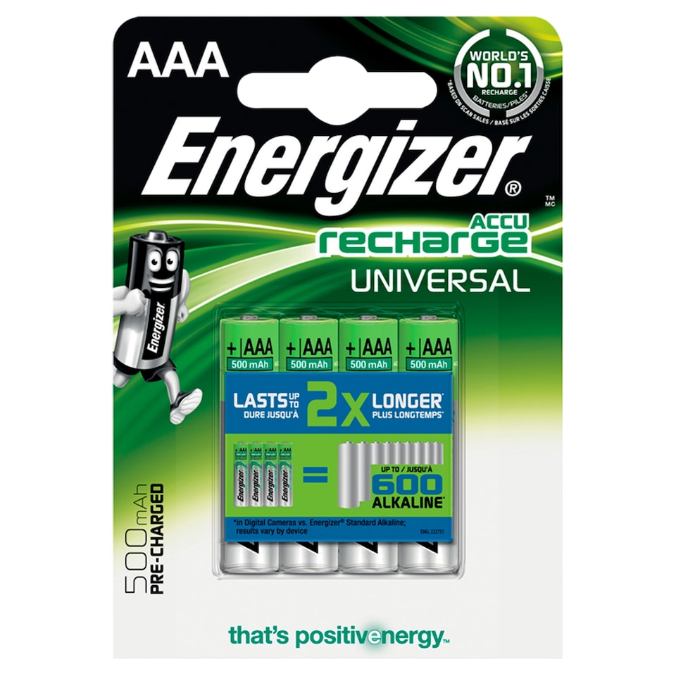 Energizer Universal AAA 500mAh 4 Pack