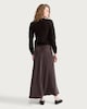 image 3 of F&F A-Line Full Midi Skirt in Chocolate