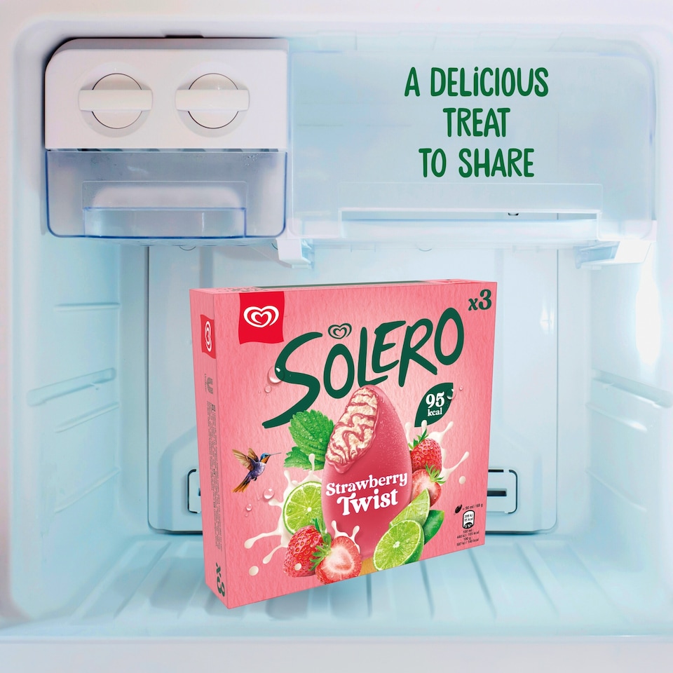 image 1 of Solero Strawberry Twist Ice Cream Lollies 3 x 90ml