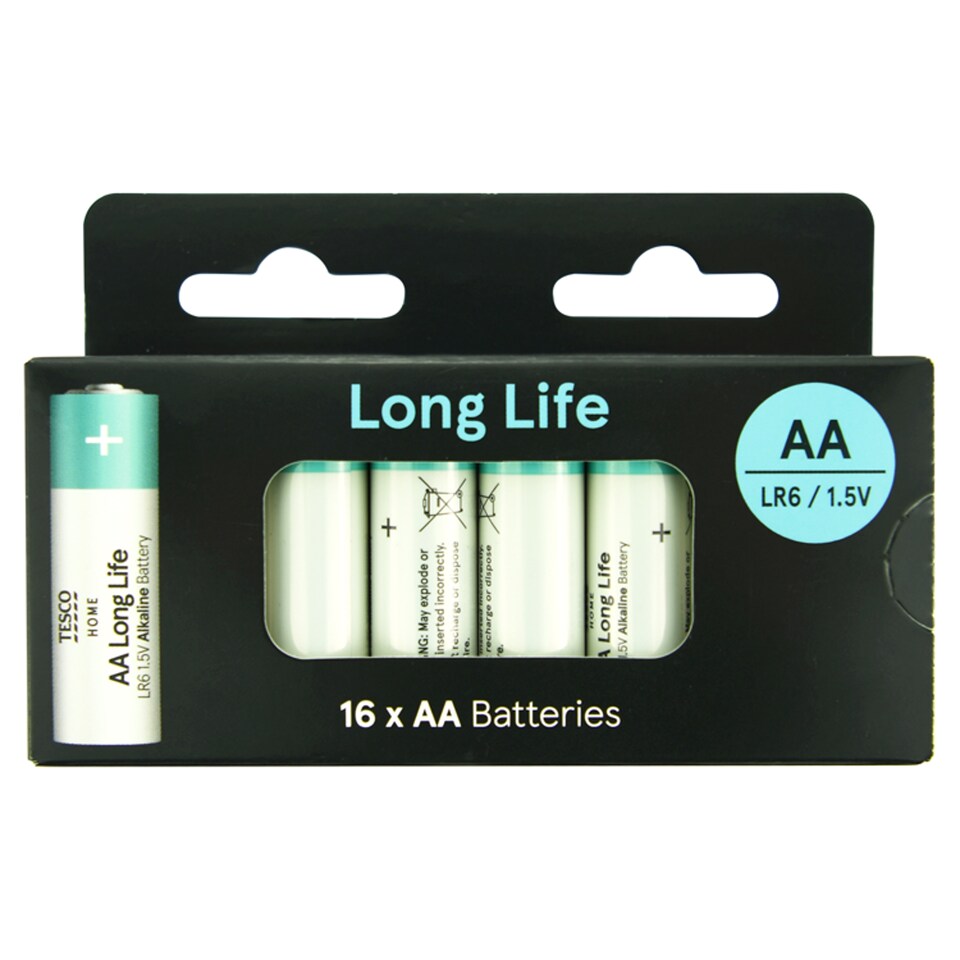 Tesco Long Life Aa 16 Pack