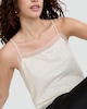 image 2 of The F&F Edit Organza Trim Sequin Embellished Co-ord Camisole in Cream