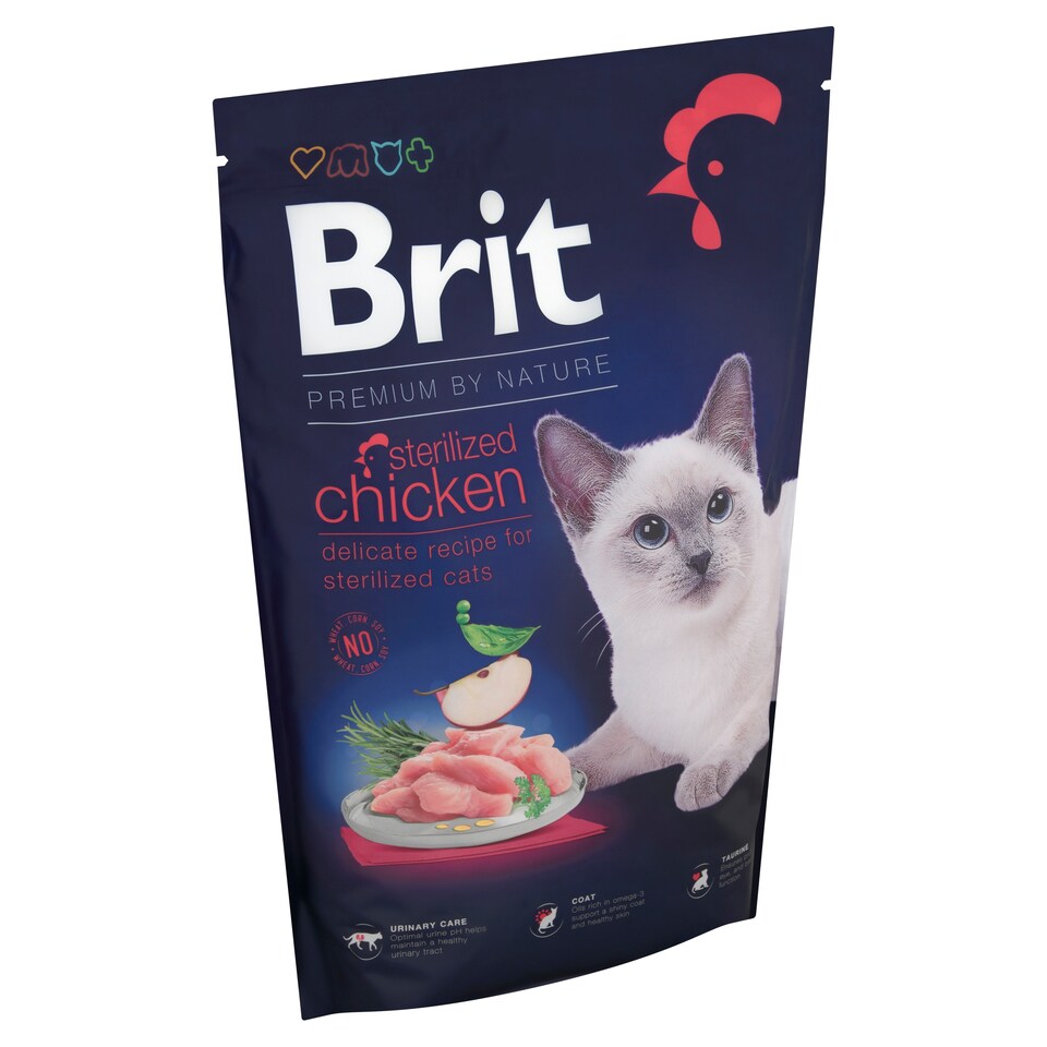 Obrázek 1 pro produkt Brit Premium by Nature Sterilized Chicken kompletní krmivo pro kočky 1,5kg