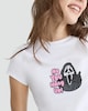 image 2 of Ghost Face Cotton Rich No You Hang Up Cropped T-Shirt in White