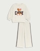 image 4 of F&F Girls Cotton Rich Cute Bear Sweatshirt and Joggers Set in Cream