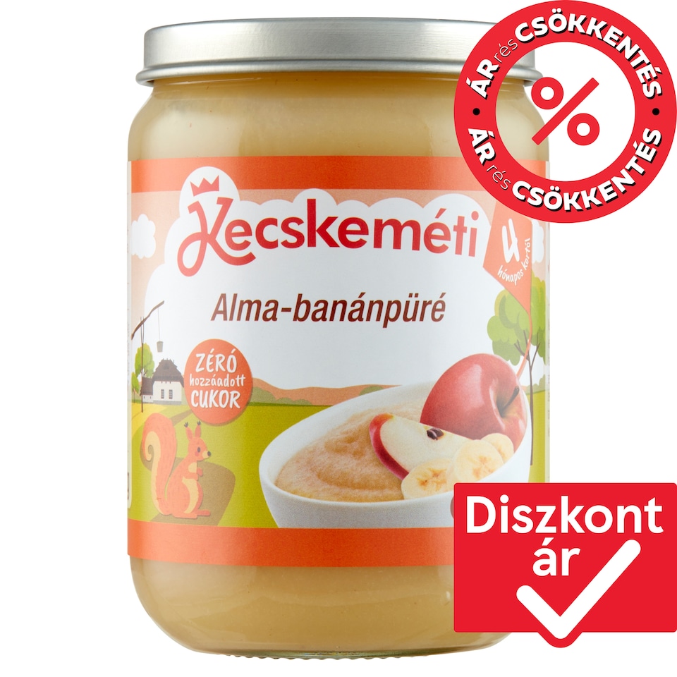 Kecskeméti alma-banánpüré bébidesszert 4 hónapos kortól 190 g