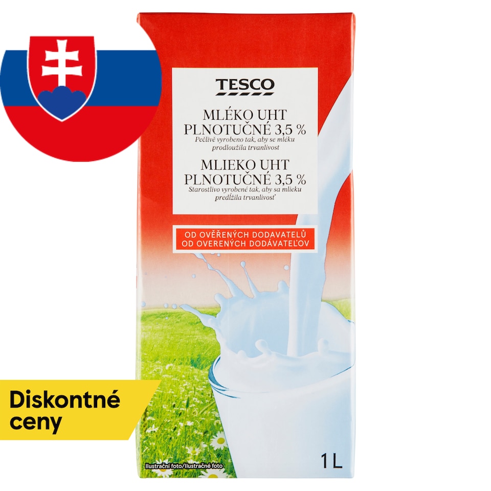 Tesco Whole Milk UHT 3.5% 1 L