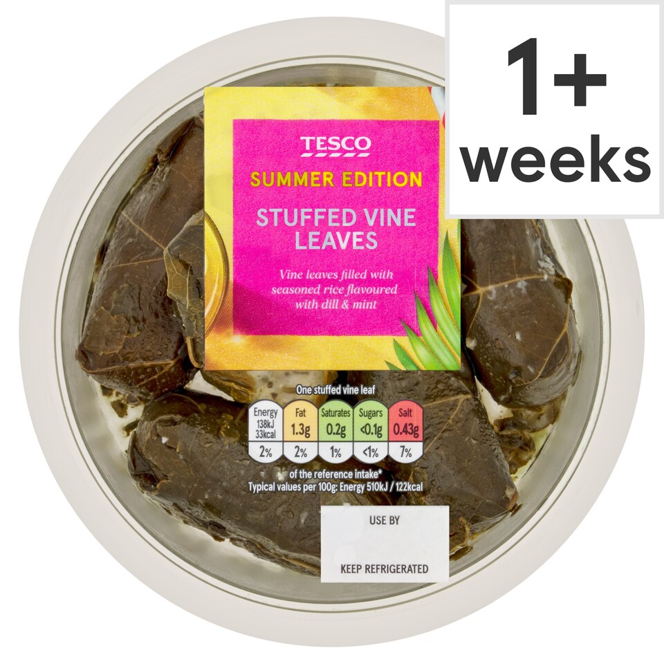 Tesco Stuffed Vine Leaves 162g Tesco Groceries