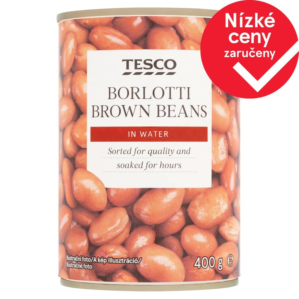 Tesco Fazole barevné borlotti ve vodním nálevu 400g
