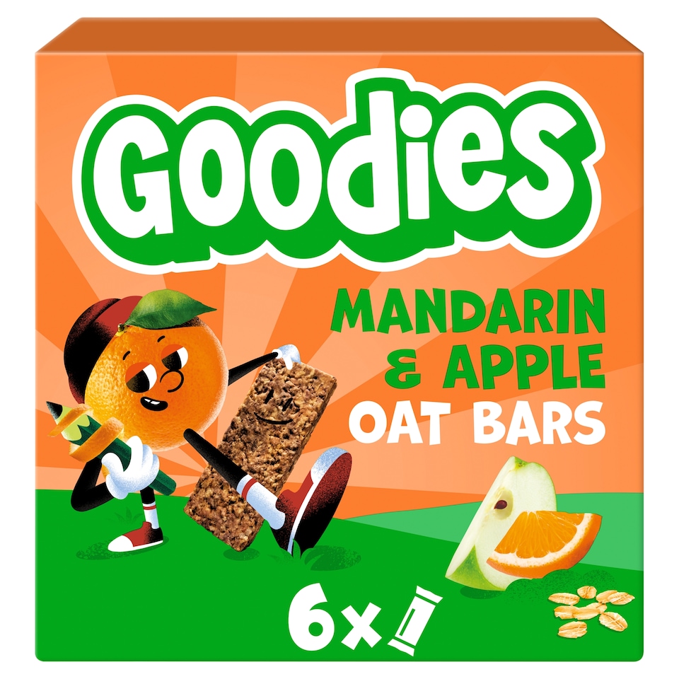 image 1 of Goodies Mandarin & Apple Oat Bars 6x23g