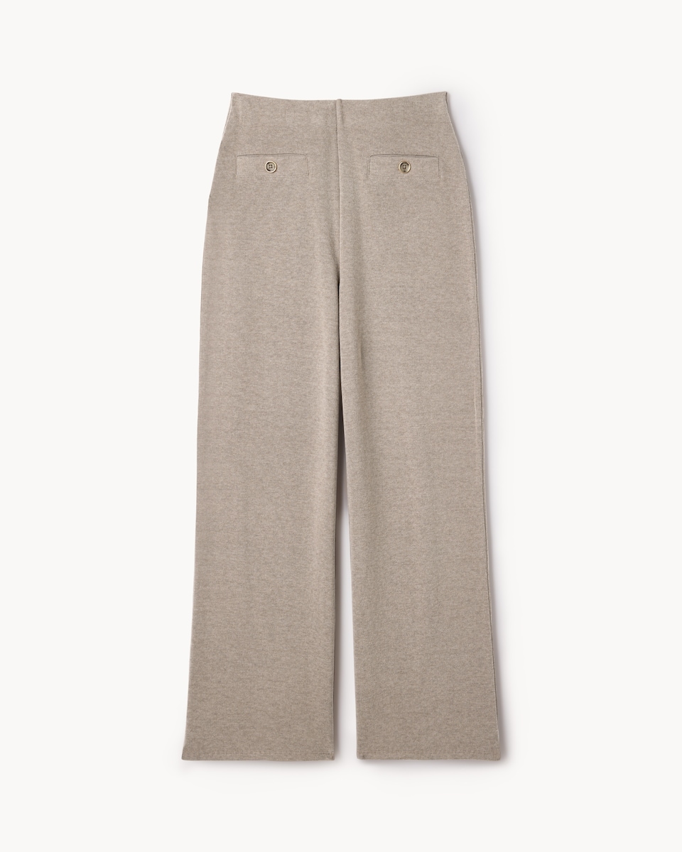 image 1 of F&F Brushed Wide Leg Trousers in Neutral