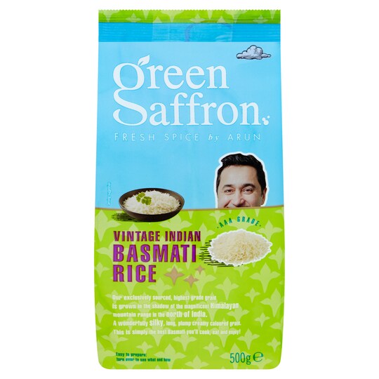 Green Saffron Basmati Aaa Grad Vintage Rice 500G Tesco Groceries