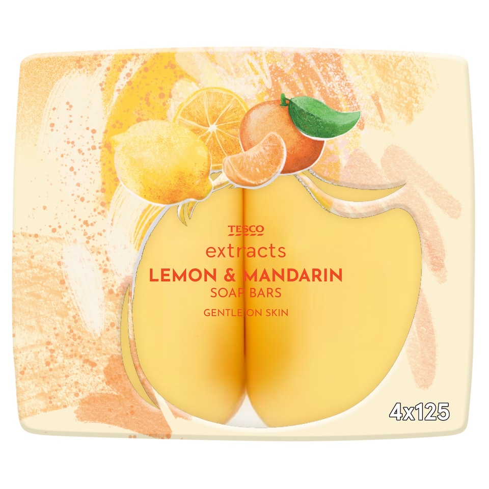 Tesco Extracts Lemon & Mandarin Soap 4X125g