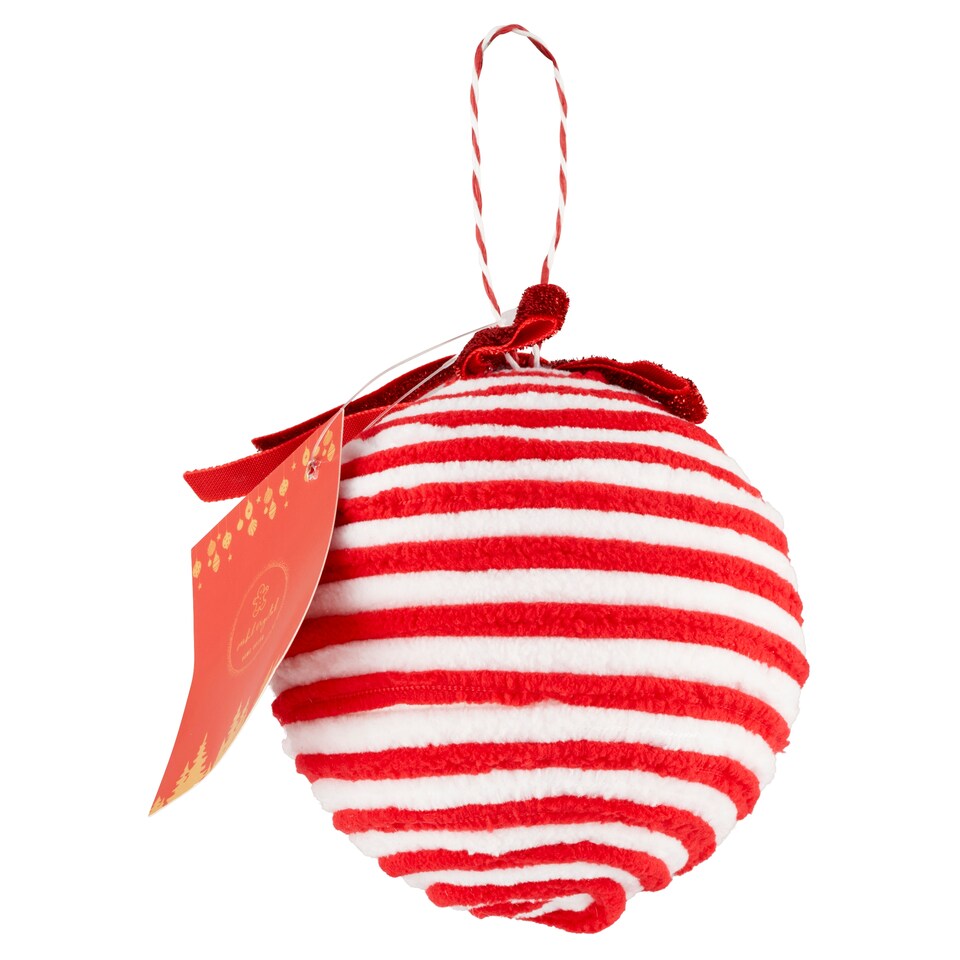 Mobil Digital plüss cukorpálcás díszítésű gömbdísz függő dekoráció 10 cm