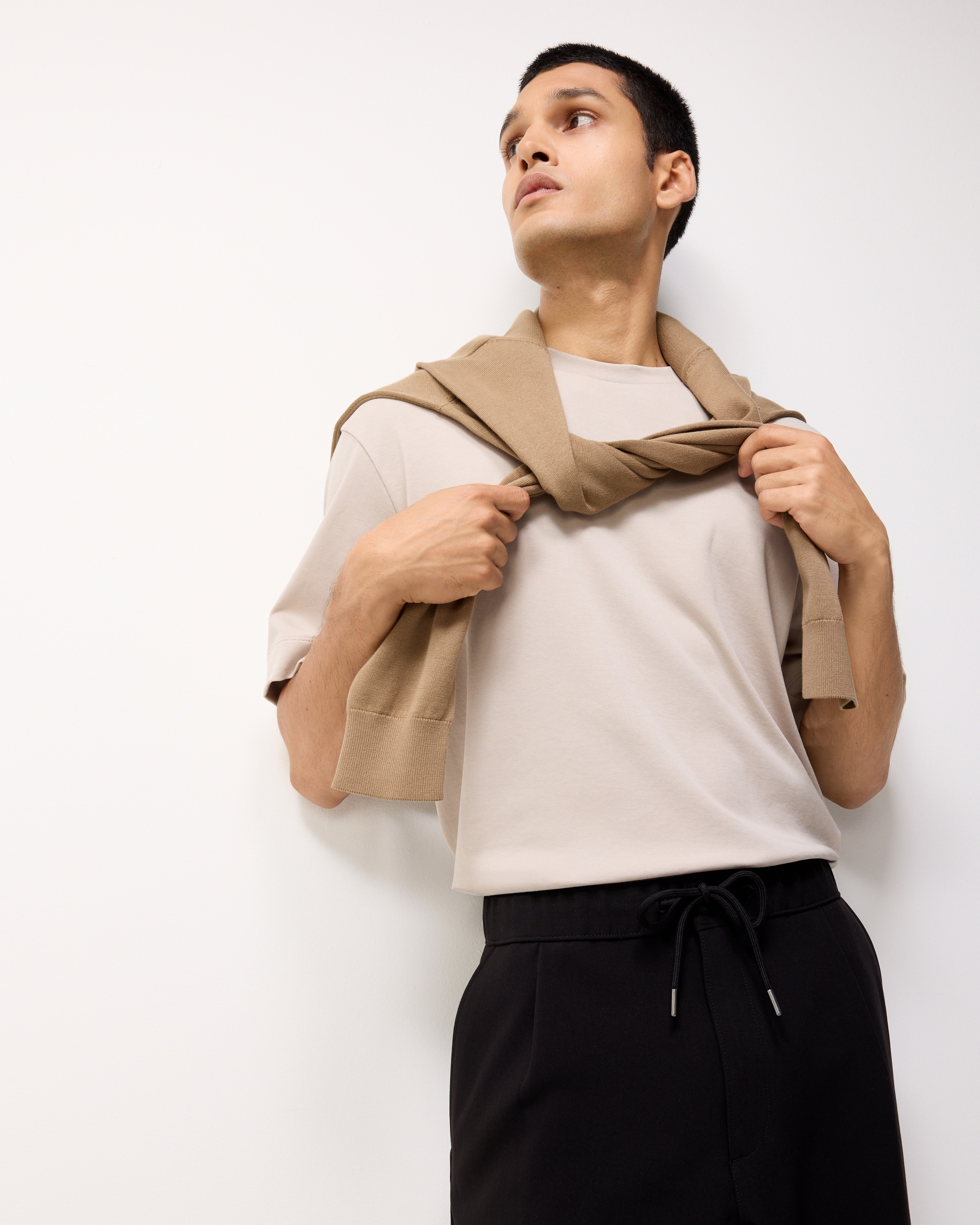 F&F Pure Cotton Relaxed Fit T-Shirt in Stone