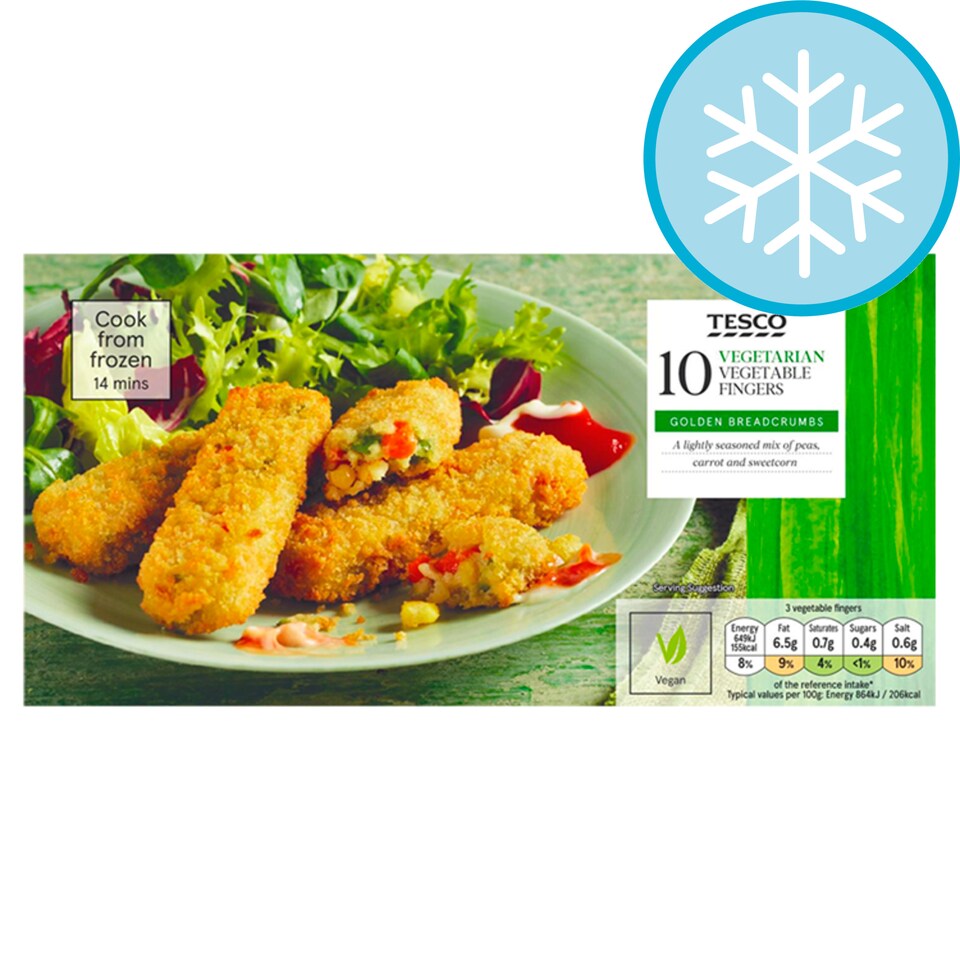 Tesco 10 Vegetable Fingers 282G