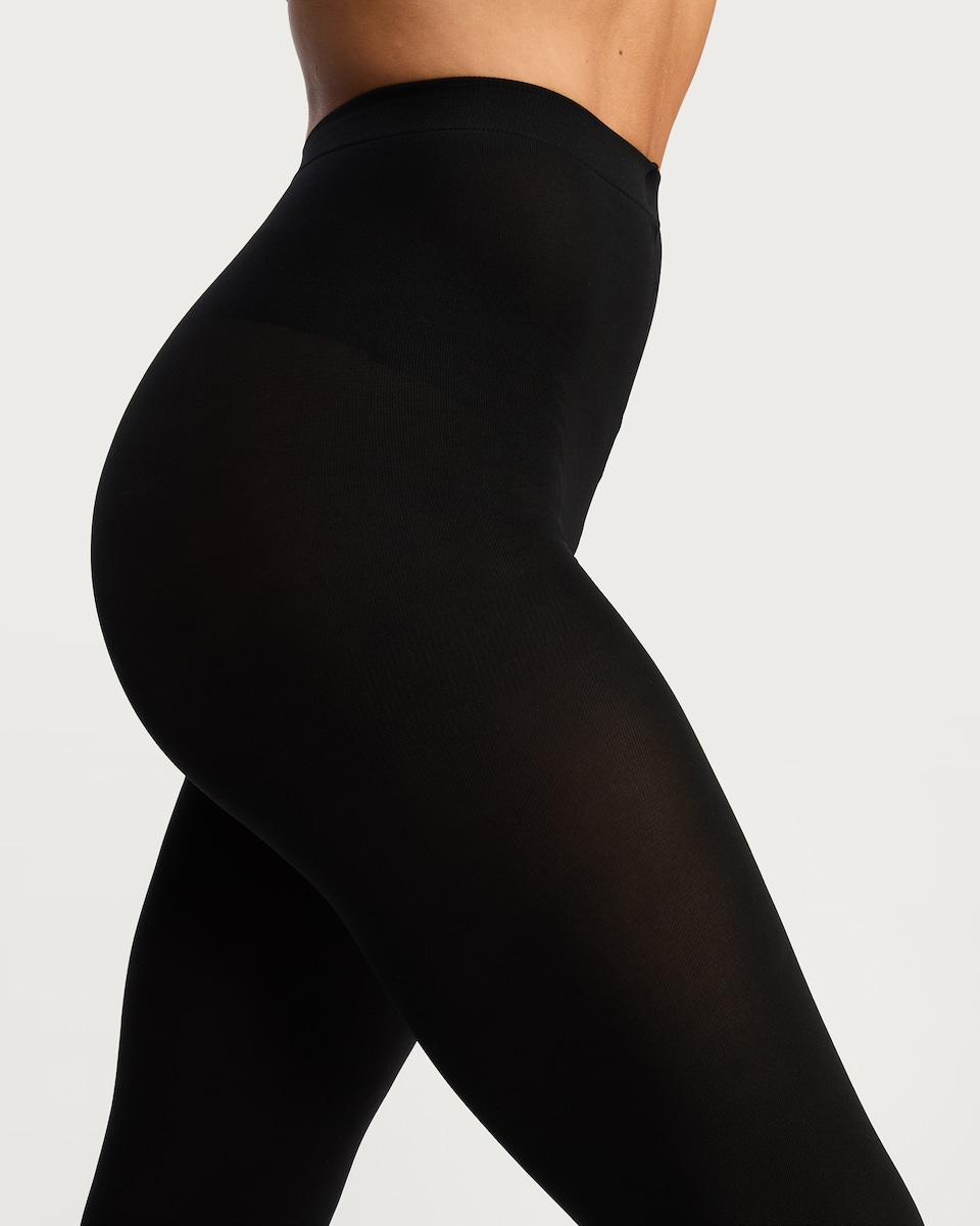 image 1 of F&F 2-Pack 80 Denier Opaque Tights in Black