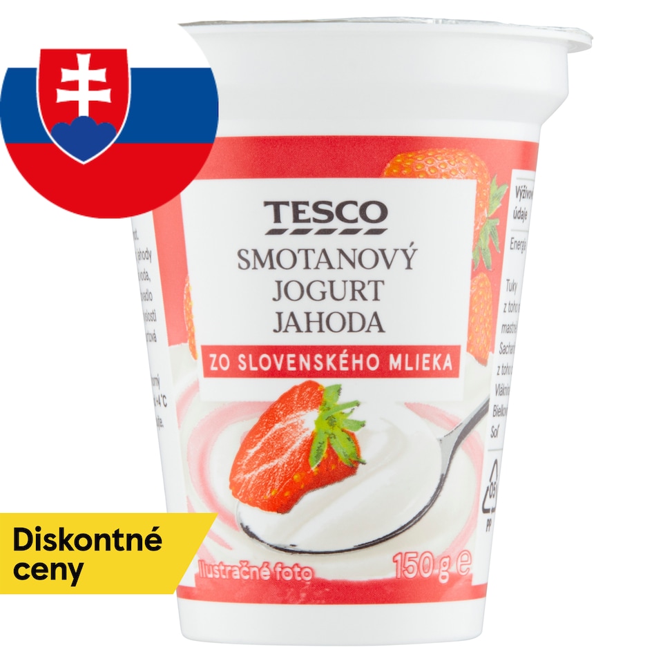 Tesco Smotanový jogurt jahoda 150 g