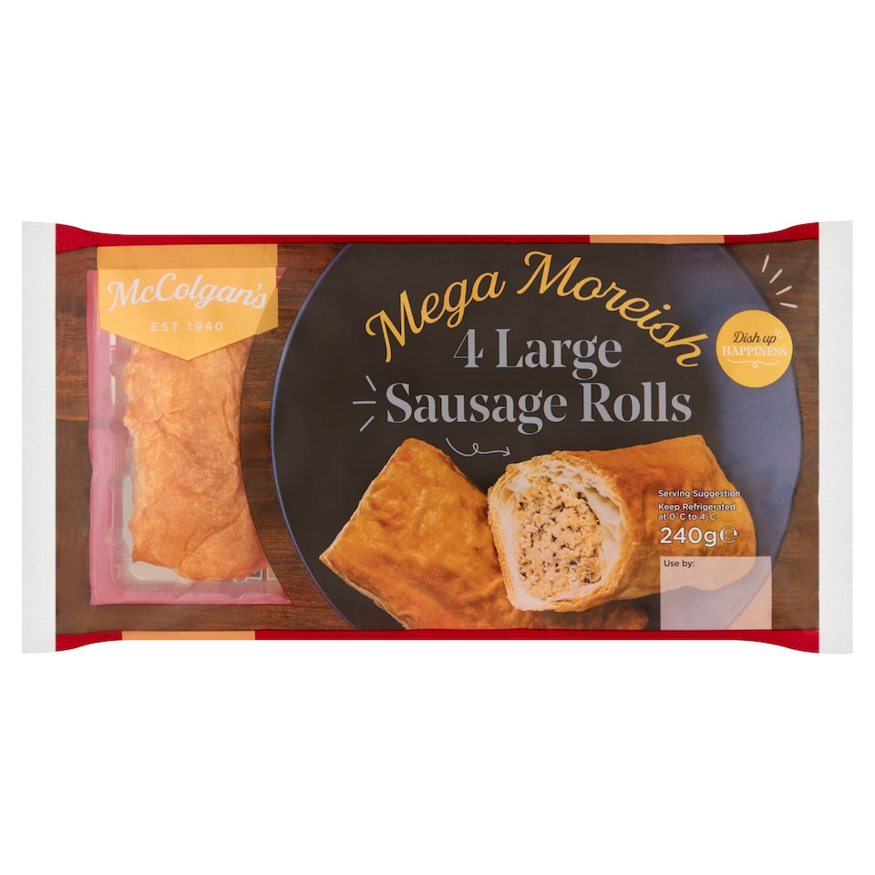 Mccolgans 4 Large Sausage Rolls 240G