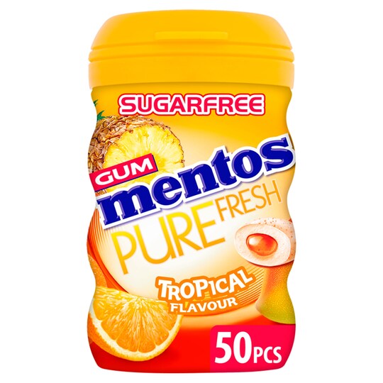 Mentos Pure Fresh Tropical Chewing Gum 100G Tesco Groceries