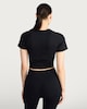 image 4 of F&F Active Seamfree Cropped T-Shirt in Black