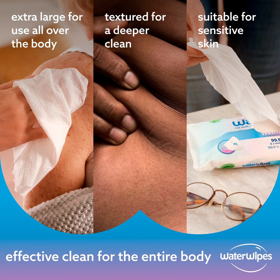 image 1 of WaterWipes Adult Care Sensitive Wipes 30 wipes