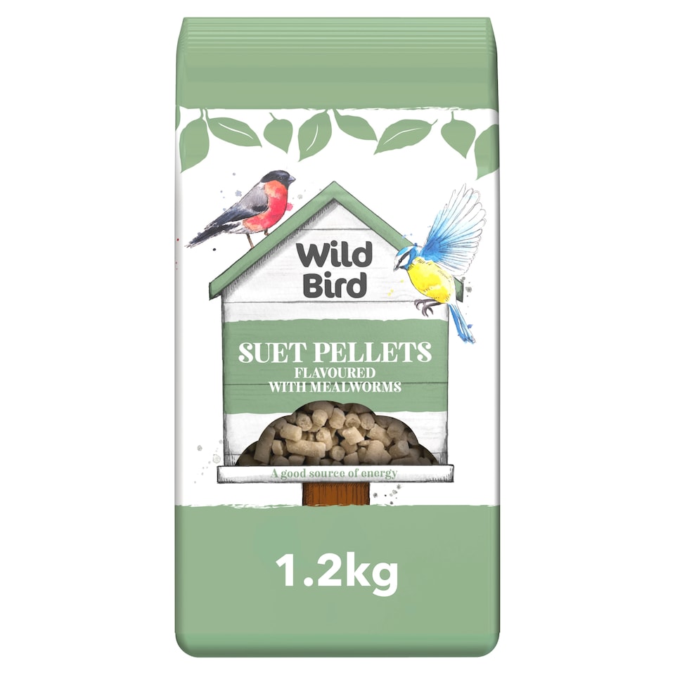 Wild Bird Suet Pellets Flavoured with Mealworms Bird Food 1.2kg