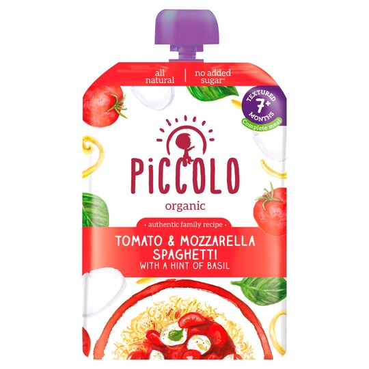 Piccolo Organic Tomato & Mozzarella Spaghetti 130G Tesco Groceries