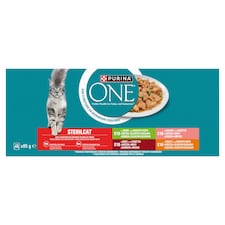 Purina ONE Sterilised kapsičky pre mačky hovädzie, kura, losos, morka v šťave 40 x 85 g