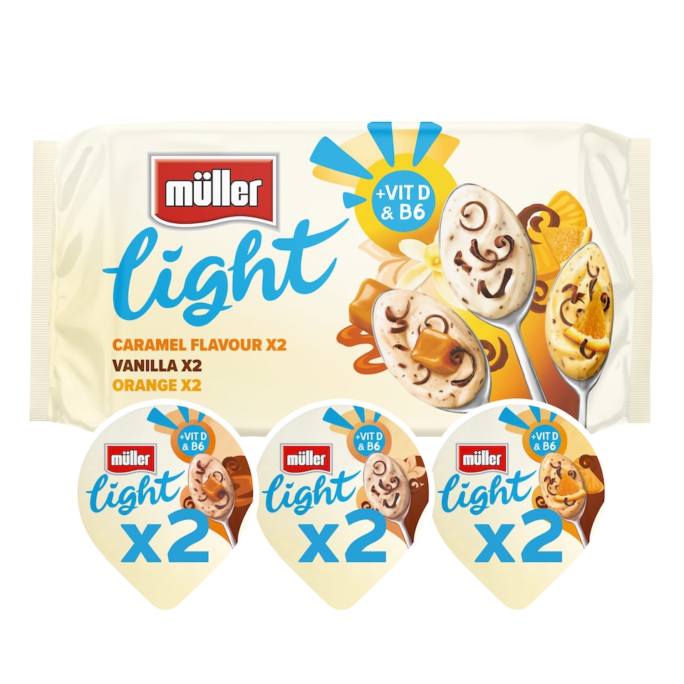 image 1 of Muller Light Fat Free Yogurts with Chocolate Sprinkles 6x140g