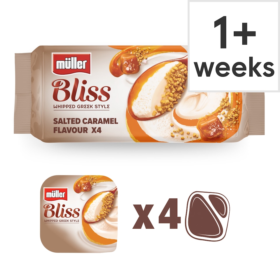 image 1 of Muller Bliss Salted Caramel Yogurt 4x100g