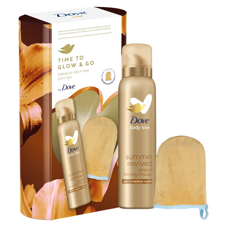 image 1 of Dove Time To Glow & Go Gradual Self Tan Giftset