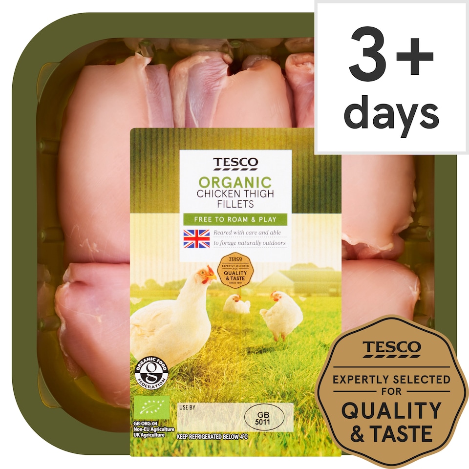 Tesco Organic Chicken Thigh Fillet 400G