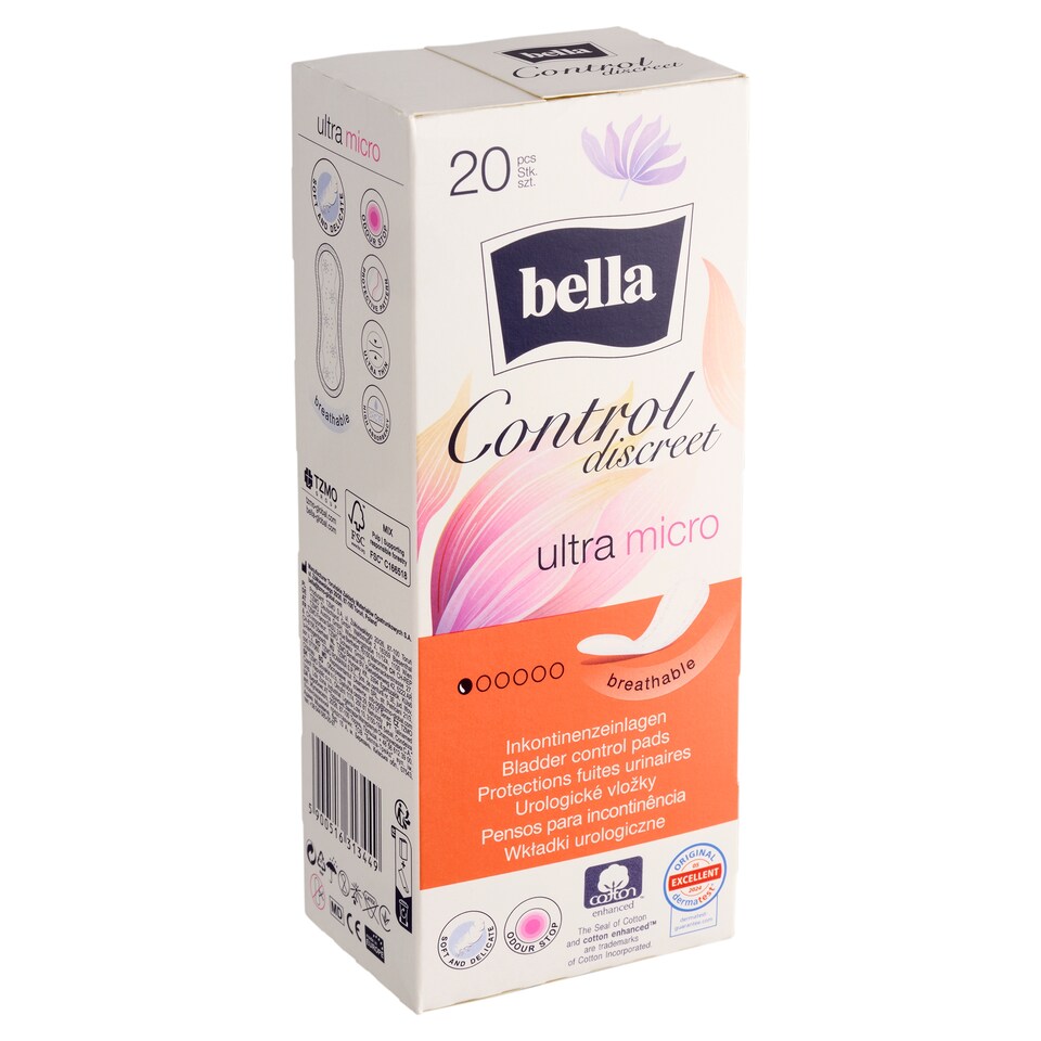 Obrázek 1 pro produkt Bella Control Discreet Ultra Micro urologické vložky 20 ks