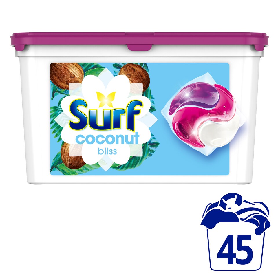 image 1 of Surf 3In1 Coconut Bliss Dtrg Capsules 45 Washes 778.5G