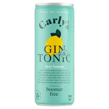 Carly's Gin & Tonic alkoholtartalmú szénsavas ital citrom ízesítéssel 4,9% 250 ml