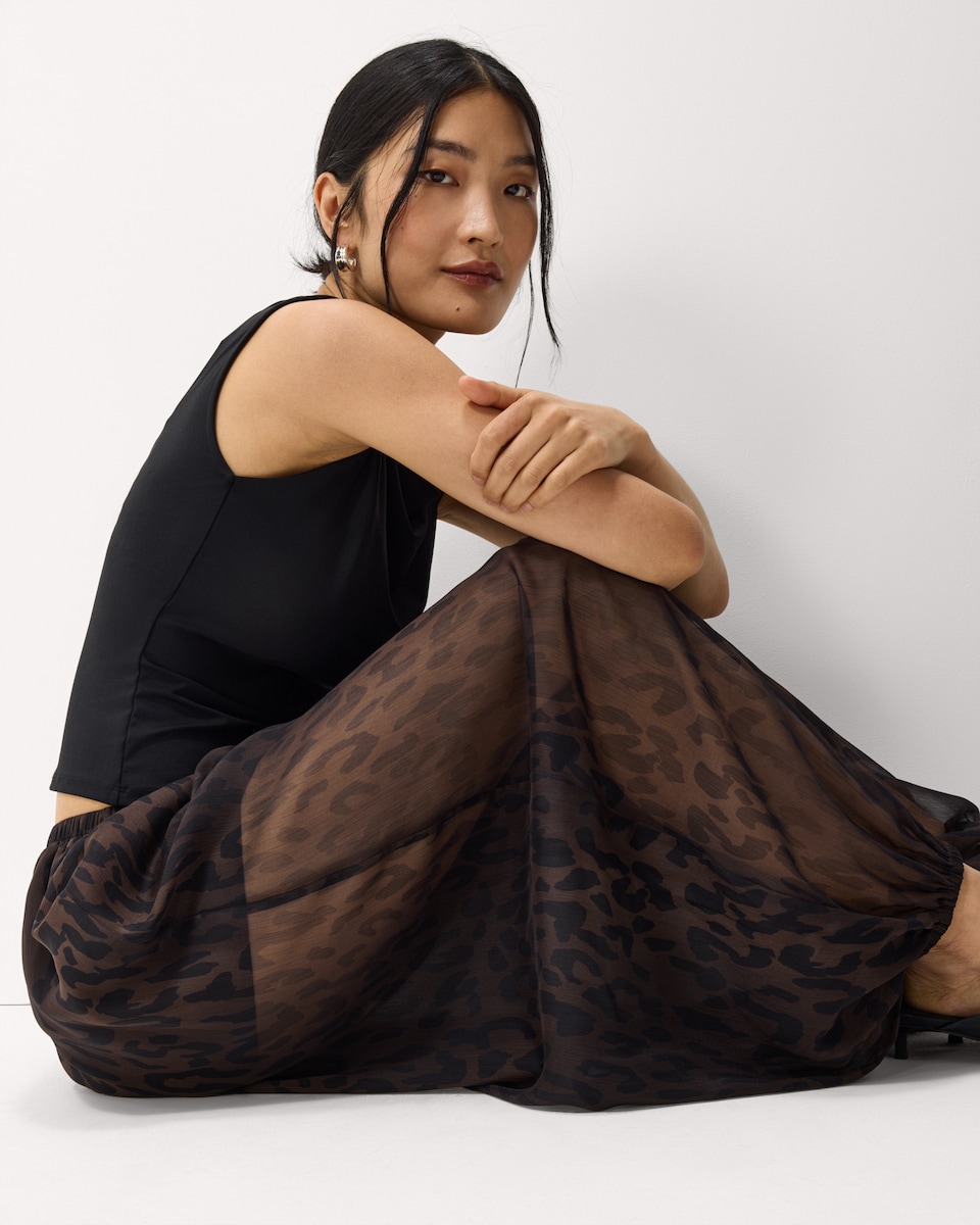 image 1 of F&F Sheer Leopard Print Balloon Trousers in Multi Black