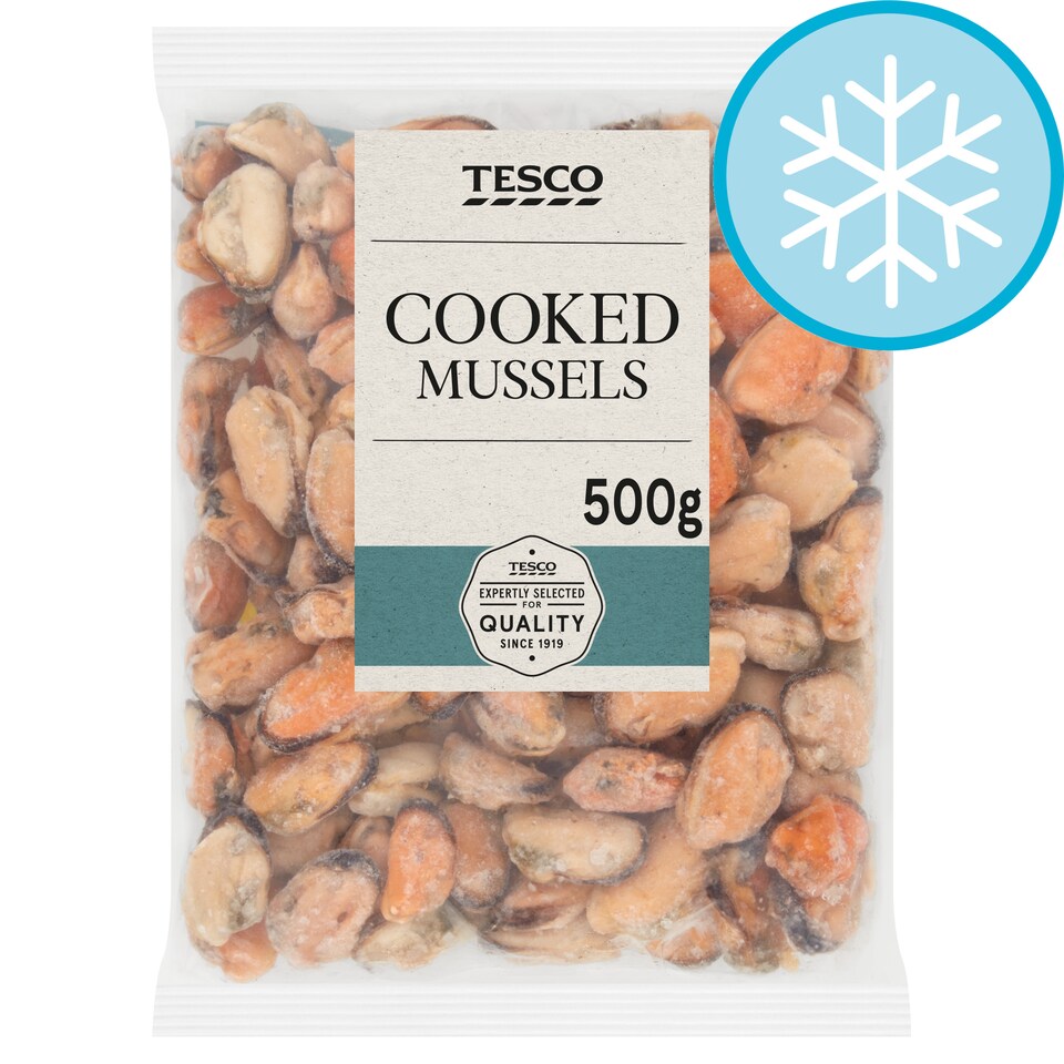 Tesco Frozen Cooked Mussels 500G