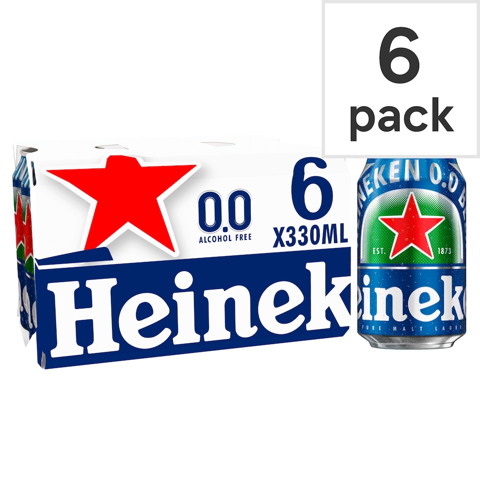 image 1 of Heineken 0.0% Alcohol Free Lager Beer Can 6x330ml
