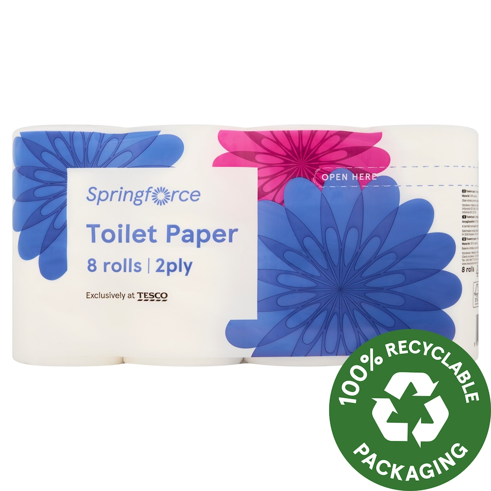 Springforce Toaletný papier 2 vrstvy 8 kotúčov