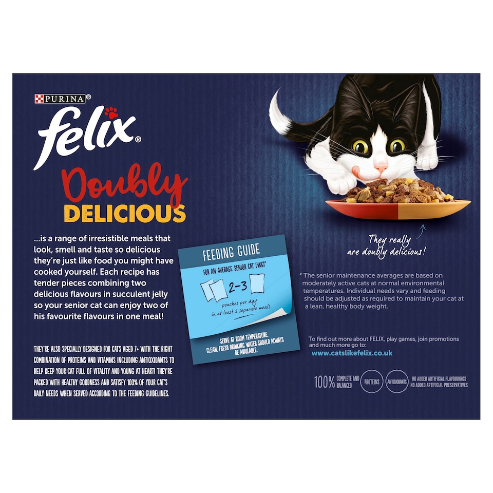 image 1 of FELIX Doubly Delicious 7+ Meaty Selection in Jelly Wet Cat Food 12x100g